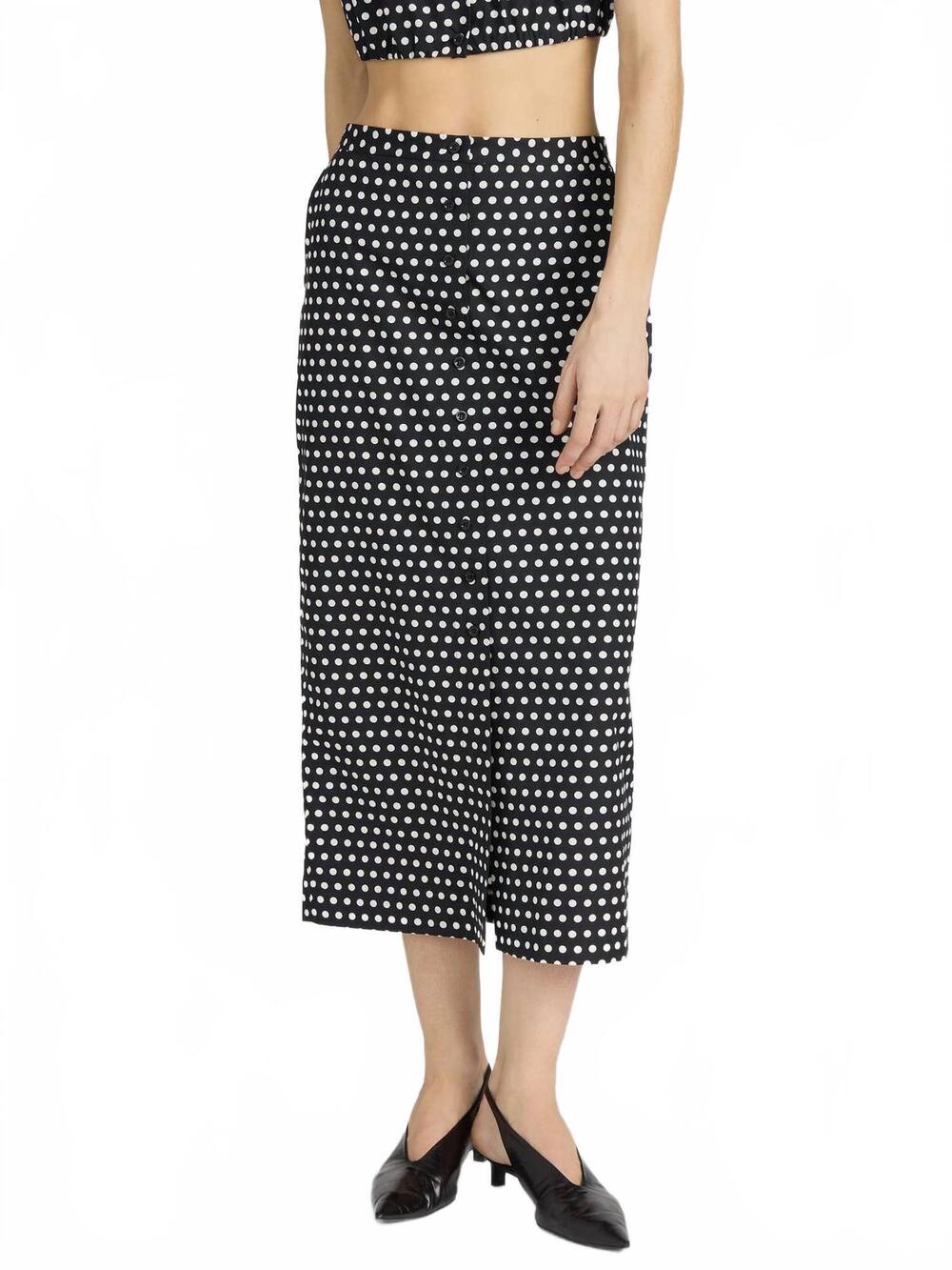NEW FRAME polka dot skirt in black